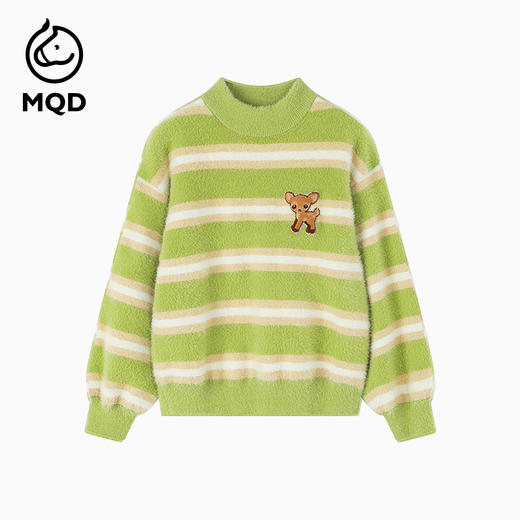 【秒2】【MQD】女童冬季满版时尚条纹半高领毛衣针织衫 商品图1