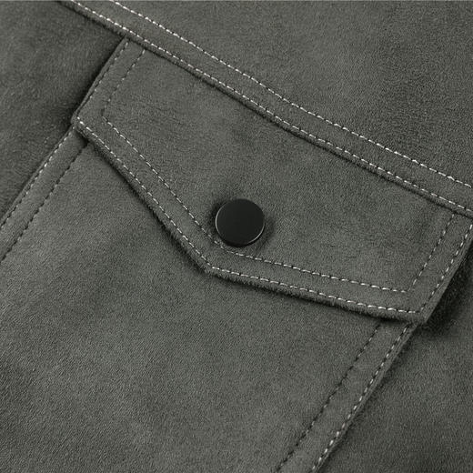 GXG男装秋季经典工装通勤仿麂皮绒面料翻领休闲男式短款夹克K&C 商品图11