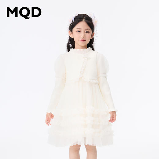 【秒2】【MQD】女童国风优雅小香风网纱长袖连衣裙 商品图5