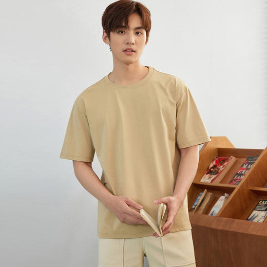 GXG男装夏季时尚简约字母休闲百搭男士圆领短袖t恤K&C 商品图13