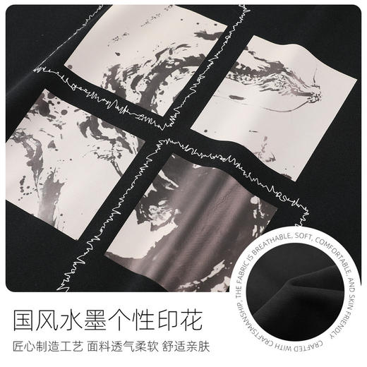 GXG男装【国潮印花】秋季时尚潮流舒适男式圆领长袖套头卫衣K&C 商品图6