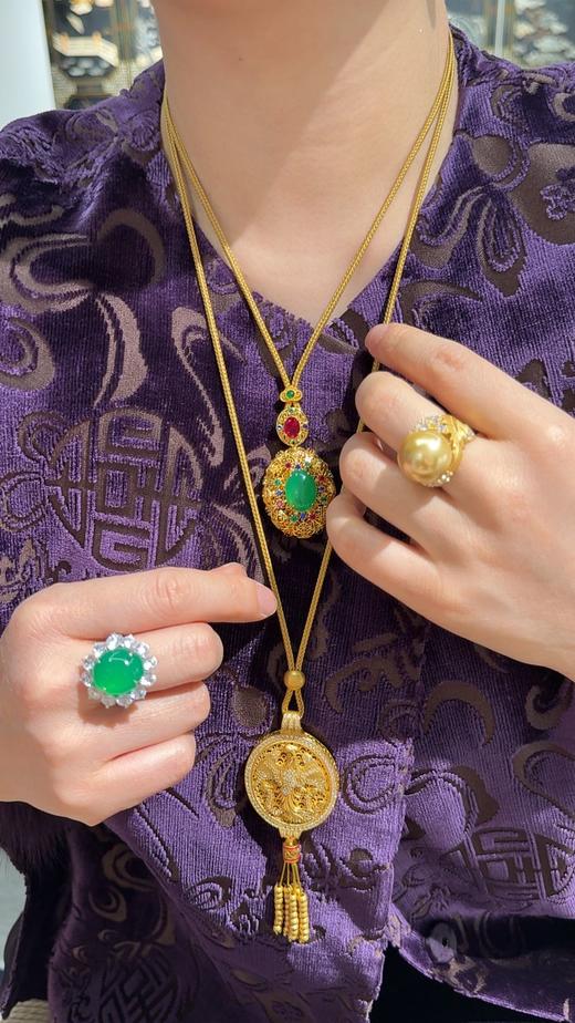 GAONAS  法式中国风贵气老钱金色项链11697DG 商品图5