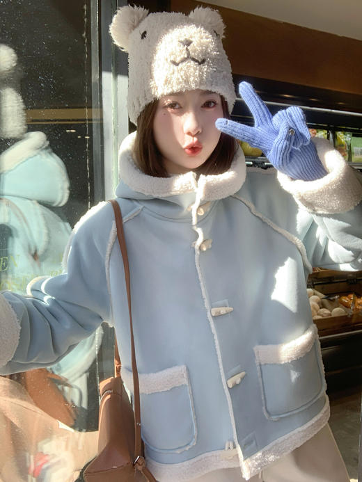 <曾小咸推荐>现货秒杀 ！微信超特价！韩系皮毛一体连帽外套 日常289.99 立减160 秒杀129.99！！ 商品图11