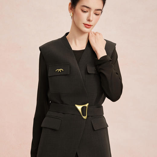 RE407斯尔丽26新款休闲时尚三件套马甲+内搭+阔脚裤免搭配小香系列套装 商品图4