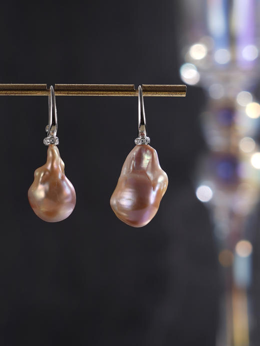 子佩集【潮汐旋律】银S925珍珠惜王妃耳环【W7532】12*20mm珠双色巴洛克彩2601 商品图9