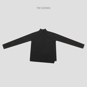 THESOONG/新品100%绵羊毛单股细织手订小米珠纽扣立领毛衣女8449