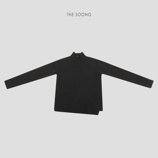 THESOONG/新品100%绵羊毛单股细织手订小米珠纽扣立领毛衣女8449 商品图0