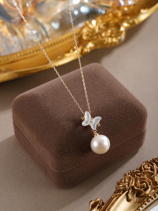 子佩集【蝴蝶曦光】银S925珍珠惜王妃套链【MLTL021】10mm珠镀金蝴蝶2601 商品图2