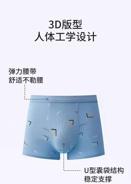 男士弹力棉精梳棉长绒棉印花包头平角内裤四角裤Y174 商品图1