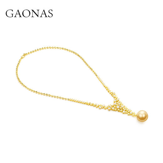 GAONAS  璀璨华丽金色珠贵气Y字项链11861XGO 商品图1