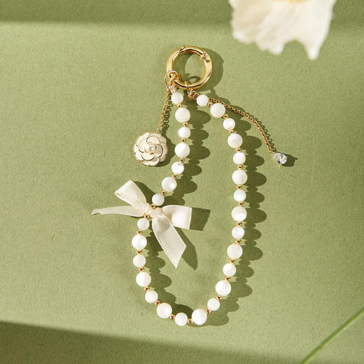 大英博物馆 欧洲文化艺术系列 白色山茶花 贝母手机链 商品图2