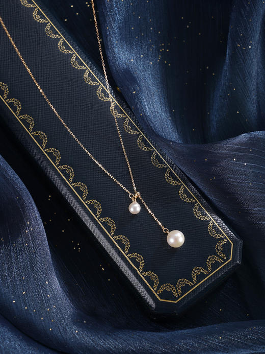 子佩集【时光浅度】银S925珍珠惜王妃套链【PC3780】5.5-8.5mm珠镀金吊球双珠2601 商品图2