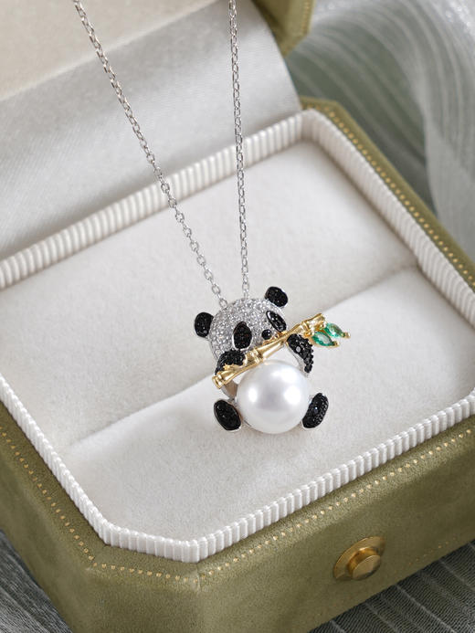 子佩集【翠竹国宝】银S925珍珠惜王妃套链【MLTL024】8mm珠熊猫镀金竹子2601 商品图9