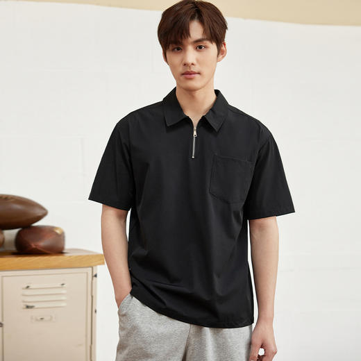 GXG男装夏季时尚百搭拉链款男士休闲翻领polo衫K&C 商品图9