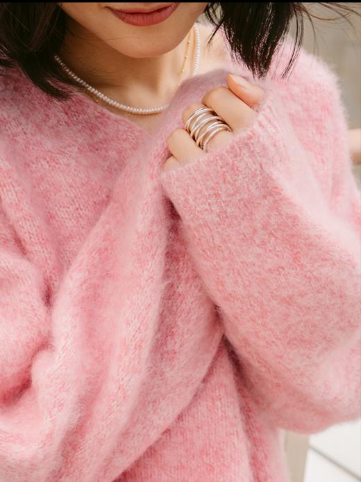 无缝一体26支纯羊毛拉绒V领毛衫FCG1WST057 商品图9