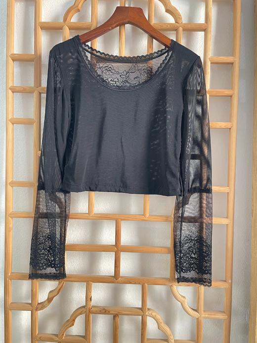 「断码清仓」半截网纱打底衫 L码  ZFYY306 商品图0