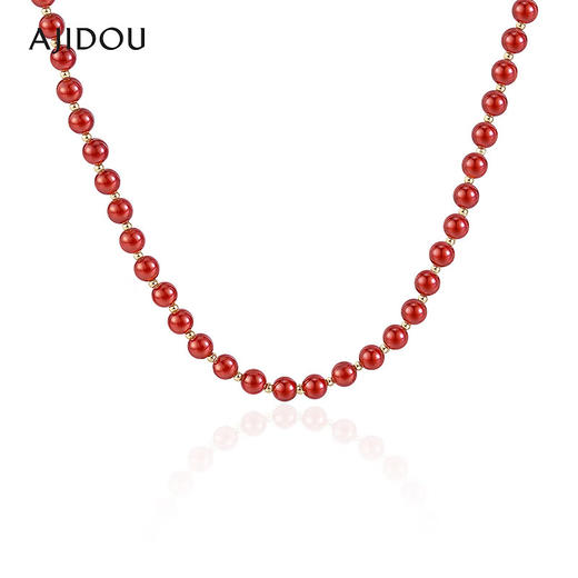 AJIDOU阿吉豆 新年红色DIY系列红玛瑙合金吊坠短颈链手链AA25J0329A10【48h发货】 商品图1