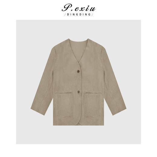04-6潘依绣丁丁宠粉复古简约百搭长袖西装外套Q19911 商品图0