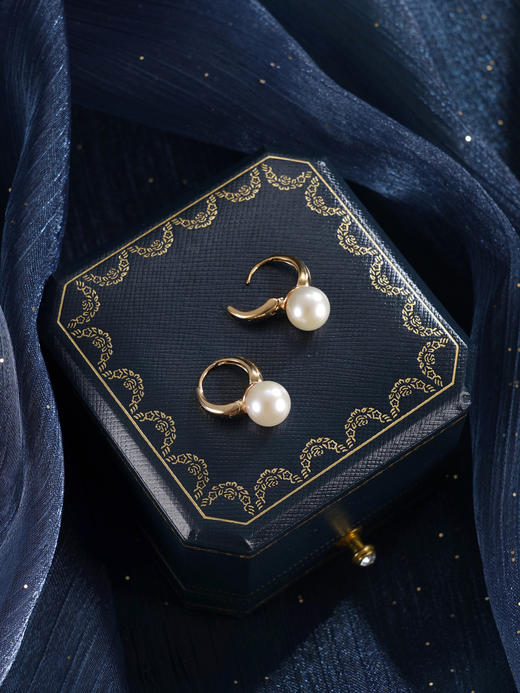 子佩集【时光简梦】银S925珍珠惜王妃耳环【E4357】8.8mm珠双色圆圈扣环2601 商品图13