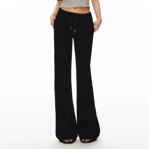 Ariseism 美式复古黑色抽绳休闲裤女春季新款长裤子 商品图1