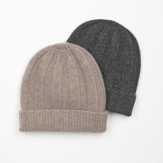 ROMI STUDIO“无缝一体”100%山羊绒加厚坑条毛织帽冷帽 RWCWP07544 商品图0