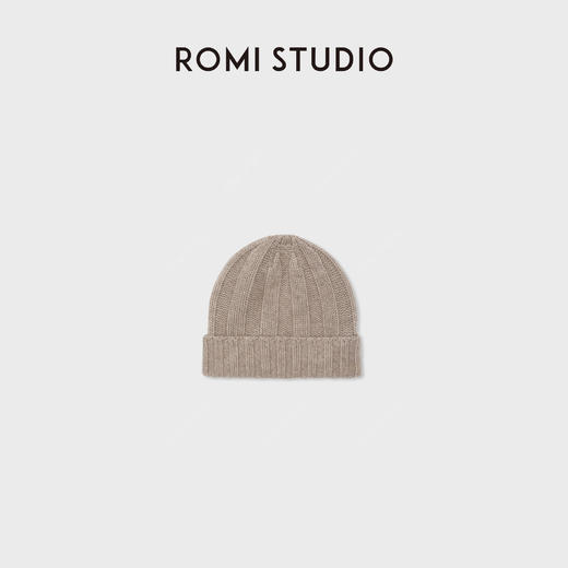 ROMI STUDIO“无缝一体”100%山羊绒加厚坑条毛织帽冷帽 RWCWP07544 商品图1