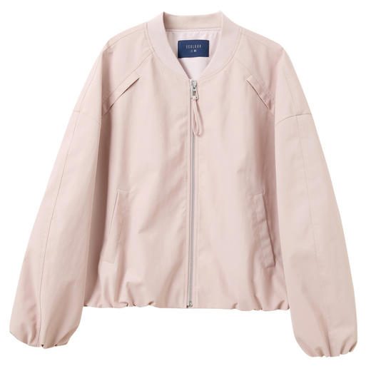 三彩2026春季新款休闲V领拉链外套宽松廓形开衫简约粉色M 商品图4