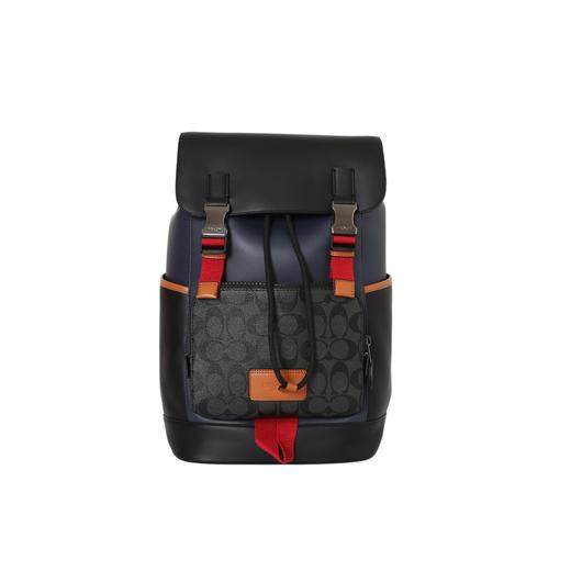 抽绳翻盖-牛皮-书包背包双肩包-大号-男款-黑色 商品图4