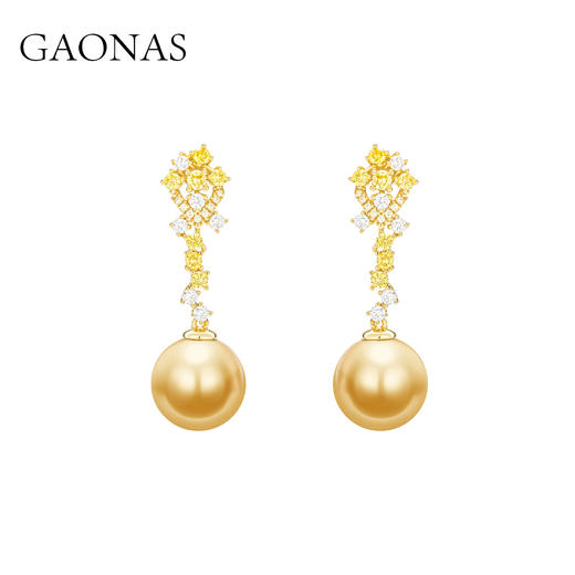 GAONAS  璀璨华丽贵气老钱金色珠耳环11862EGO 商品图0