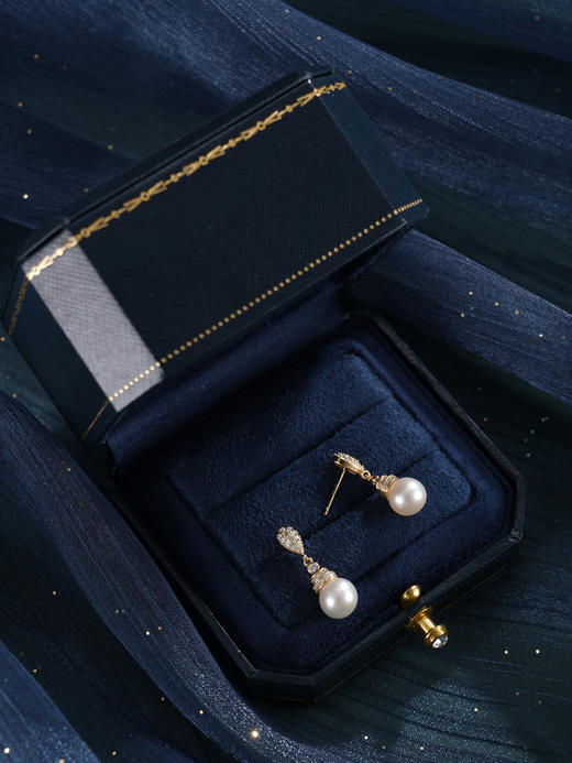 子佩集【绚烂年华】银S925珍珠惜王妃耳钉【E3619】8mm珠双色水滴吊球2601 商品图11