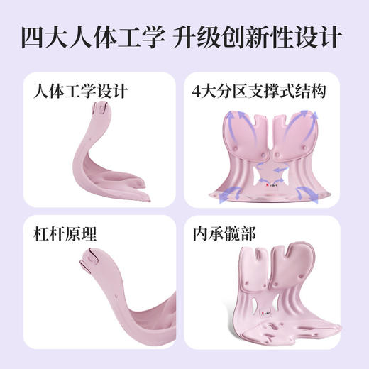 BKT护腰坐垫座椅靠背人体工学腰靠工位久坐神器办公腰部支撑靠垫 商品图2