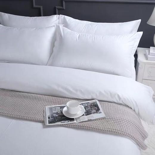 纯棉酒店布草宾馆四件套纯白民宿白色被套床单 商品图1