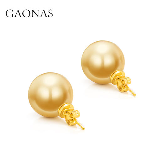 GAONAS   经典贵气16mm金色珠耳钉11789EGO 商品图2