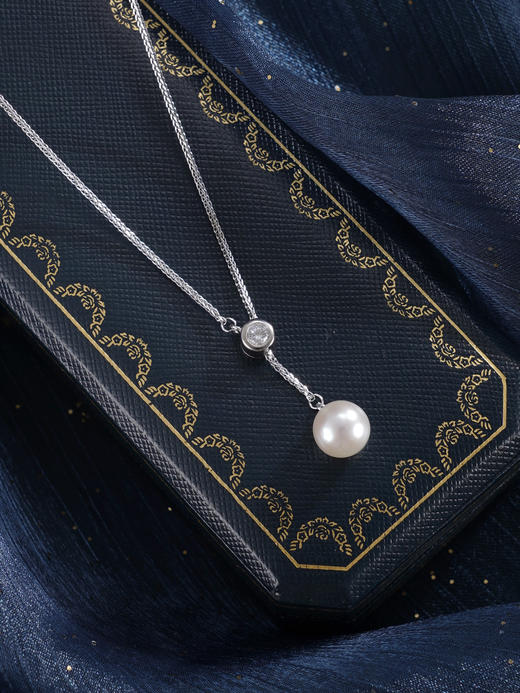 子佩集【霜华凝露】银S925珍珠惜王妃套链【YB7753】9mm珠双色星点吊球2601 商品图7