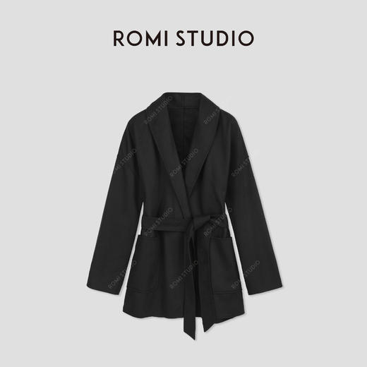 ROMI STUDIO“超薄双面”15.5微米超细澳毛混纺浴袍大衣 RWCWWG6141 商品图3