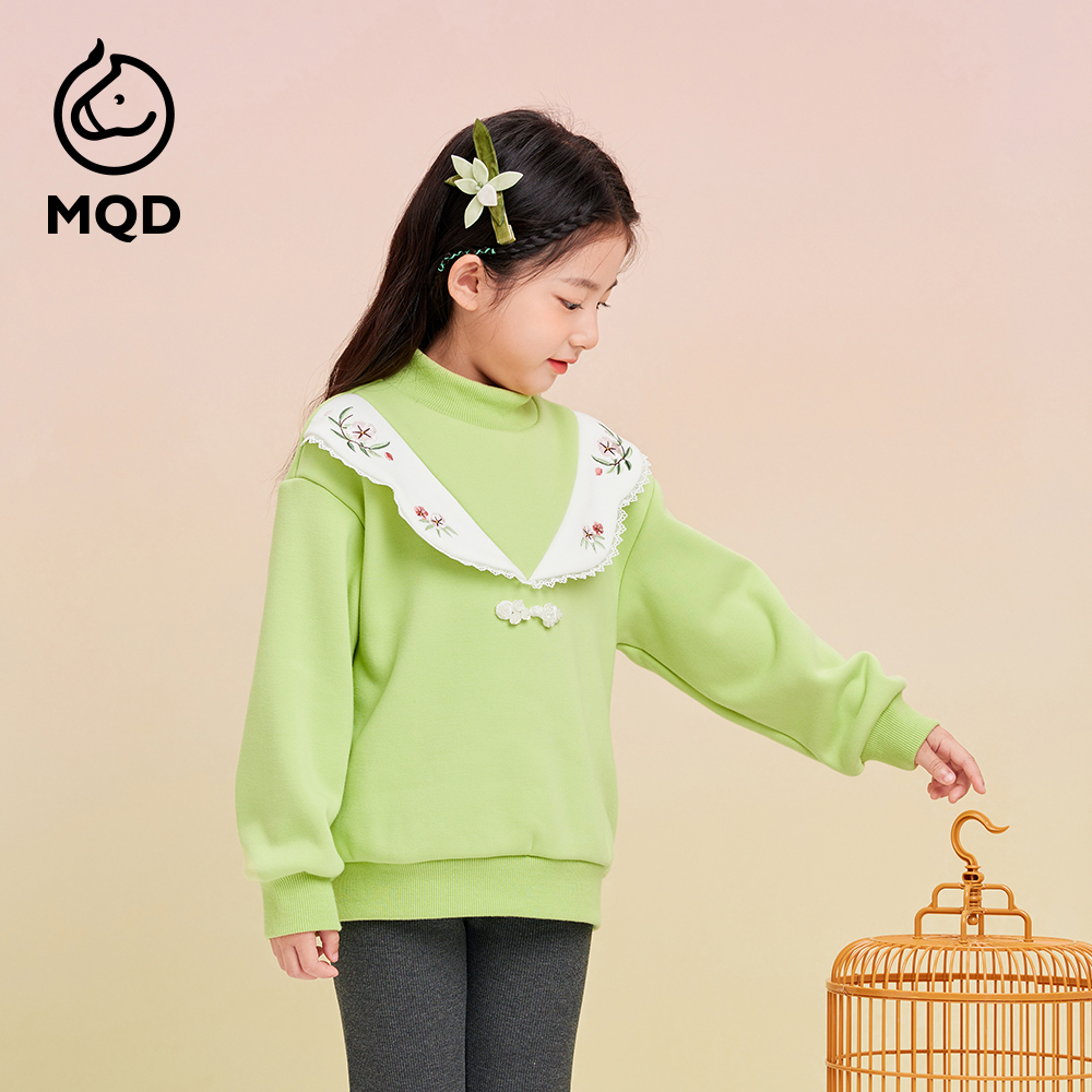 【秒3】【MQD】女童冬季国风盘扣精致优雅半高领卫衣