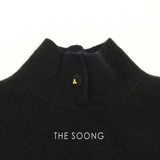 THESOONG/新品100%绵羊毛单股细织手订小米珠纽扣立领毛衣女8449 商品图1