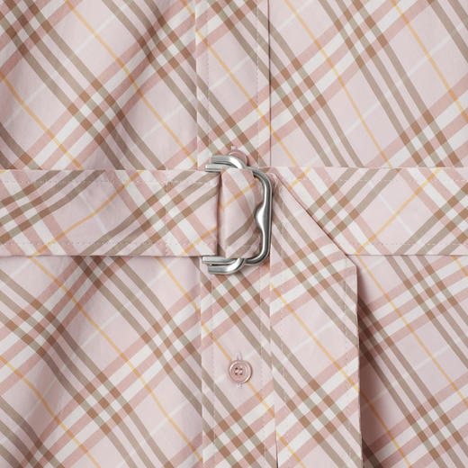 BURBERRY 巴宝莉 女士束腰格纹长袖衬衫裙 格子 8104976 C2143 商品图1