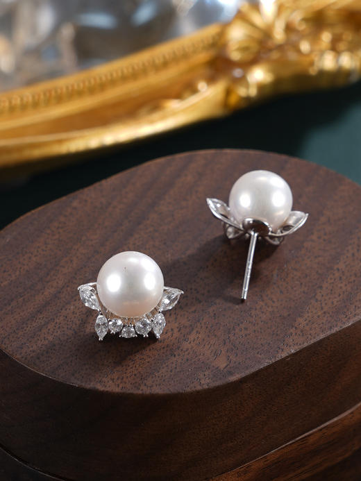 子佩集【柔光月语】银S925珍珠惜王妃耳钉【MLEH023】9mm珠海星五角星2601 商品图4