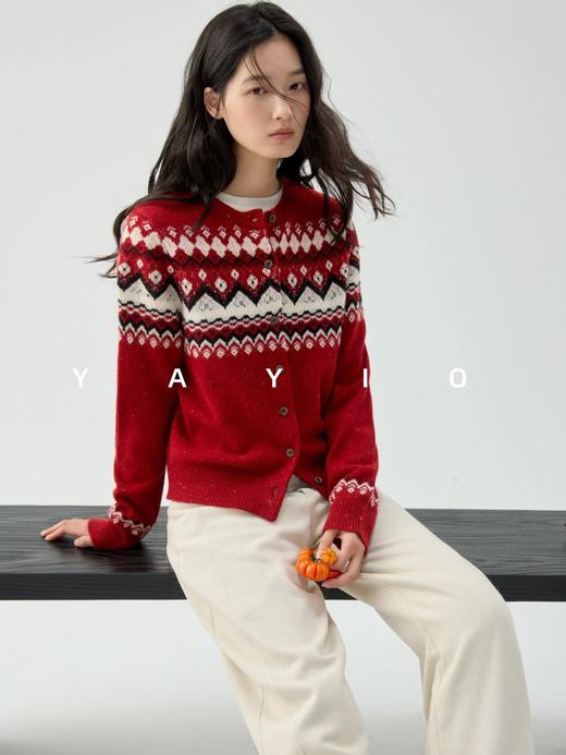 费尔岛提花毛衣开衫！2026全羊毛小圆领正肩小开衫！ 商品图3