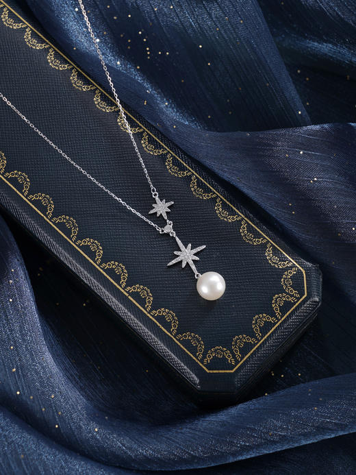 子佩集【星芒守护】银S925珍珠惜王妃套链【YB5320】8.8mm珠双色星芒2601 商品图9
