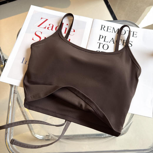 【限时秒】YOGACODE【火树银花系列】运动内衣女带胸垫免穿内衣吊带上衣裸感舒适健身背心DWC116002 商品图4