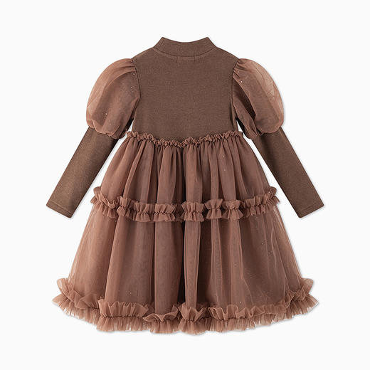 【秒2】【MQD】女童冬季复古蓬松舒适休闲长袖连衣裙 商品图6