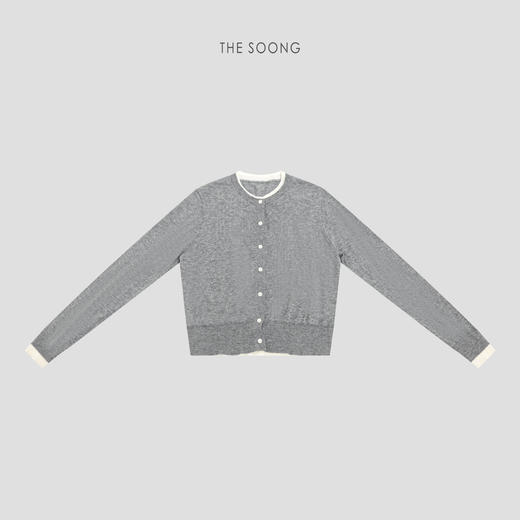 THESOONG|26s早春新款60支精纺羊毛纱机织撞色假两件毛衣HWMY8491 商品图3