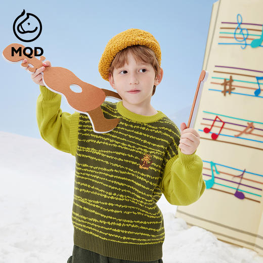 【秒2】【MQD】男童秋冬季清新撞色提花毛衣针织衫 商品图1