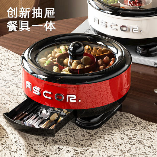 【自带抽屉❗可旋转干果盘】新款敦敦新年果盘茶几高端轻奢高级感糖果零食坚果分格密封收纳。rf 商品图0