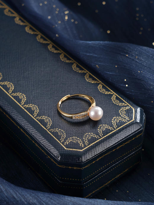 子佩集【暮光之谜】银S925珍珠惜王妃戒指【R1905】7mm珠镀金交织缠绕2601 商品图4