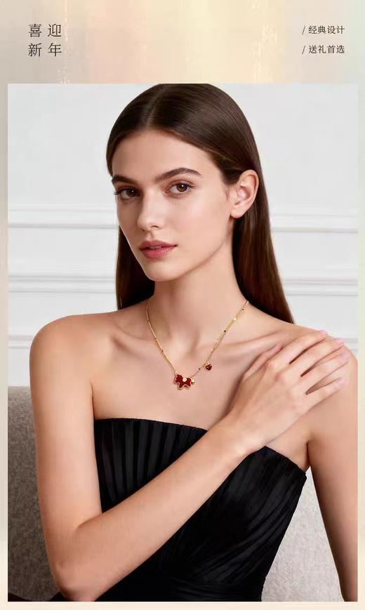 【爆款】AJIDOU阿吉豆项链马上有钱吊坠红色爱心锁骨链AA25H0147A10【爆单！！预售3.15发货】 商品图4