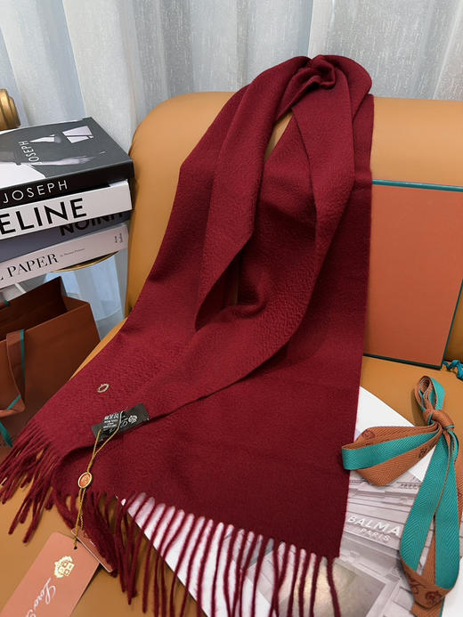 秋冬特惠💰460 诺悠翩雅围巾 经典“水波纹”素色羊绒围巾 商品图5