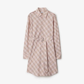 BURBERRY 巴宝莉 女士束腰格纹长袖衬衫裙 格子 8104976 C2143